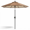 Outdoor patio umbrella with aluminum frame and beige canopy 9 feet