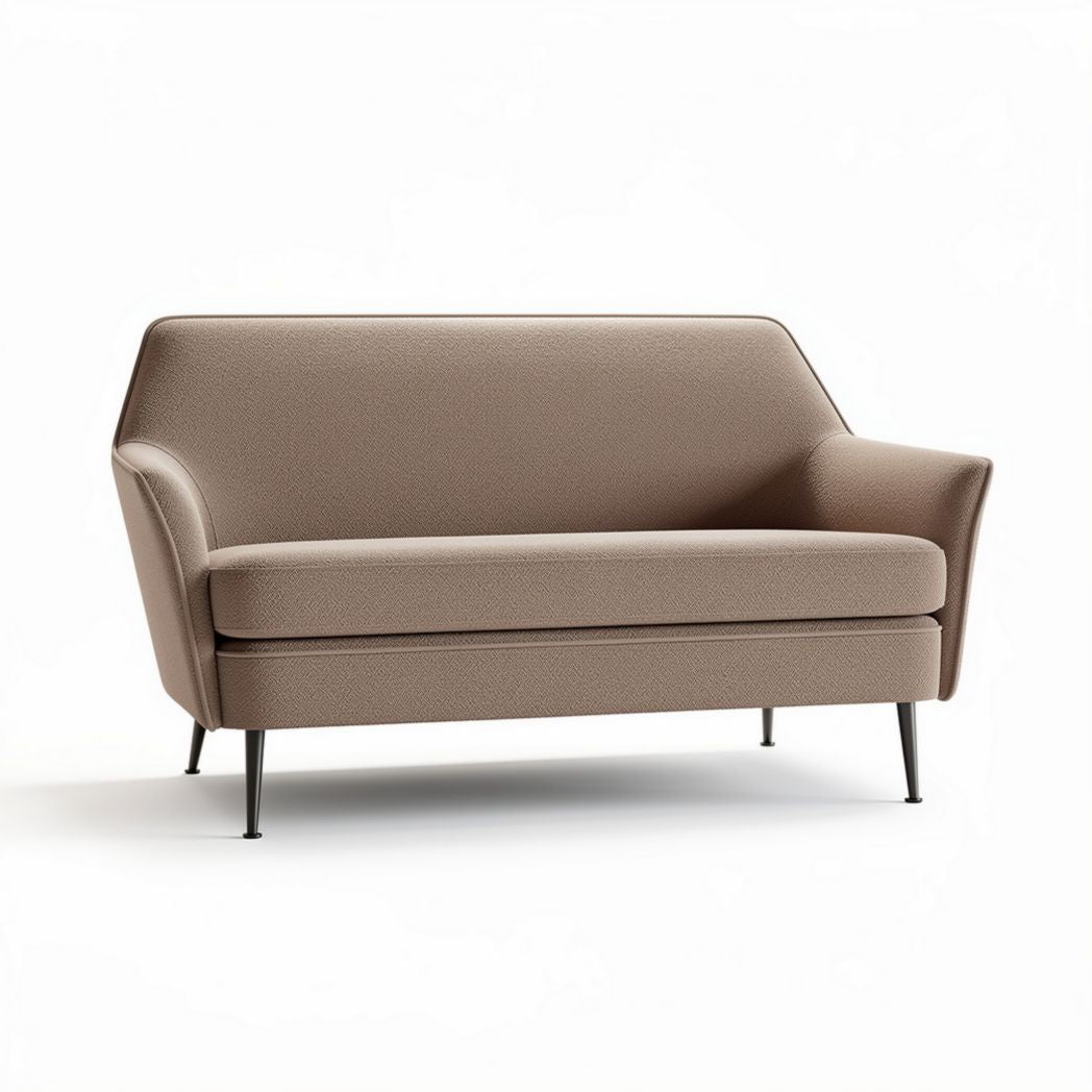 Modern fabric loveseat with metal legs in beige 150 x 75 x 80cm