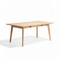 Natural wood dining table 180 x 90 x 75cm with tapered legs